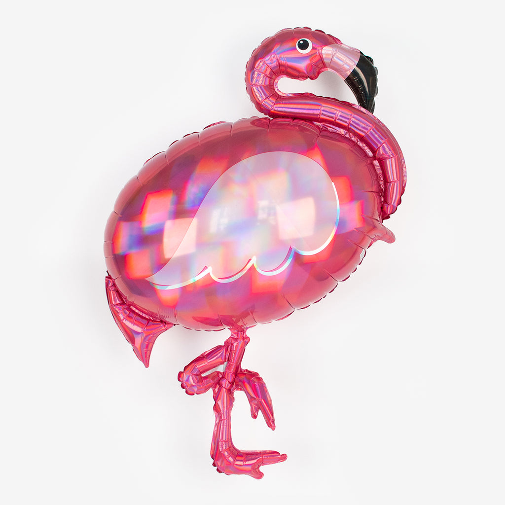 Decoration Ballon Aluminium Mylar Flamant Rose Holographique My Little Day