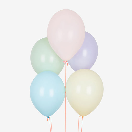 Globos de látex biodegradables en colores pastel mate - Cumpleaños de sirena