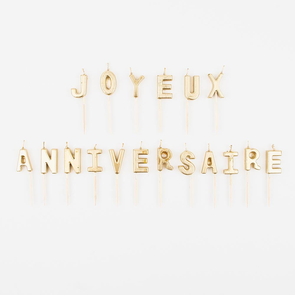 Table Bougies Joyeux Anniversaire Dore My Little Day