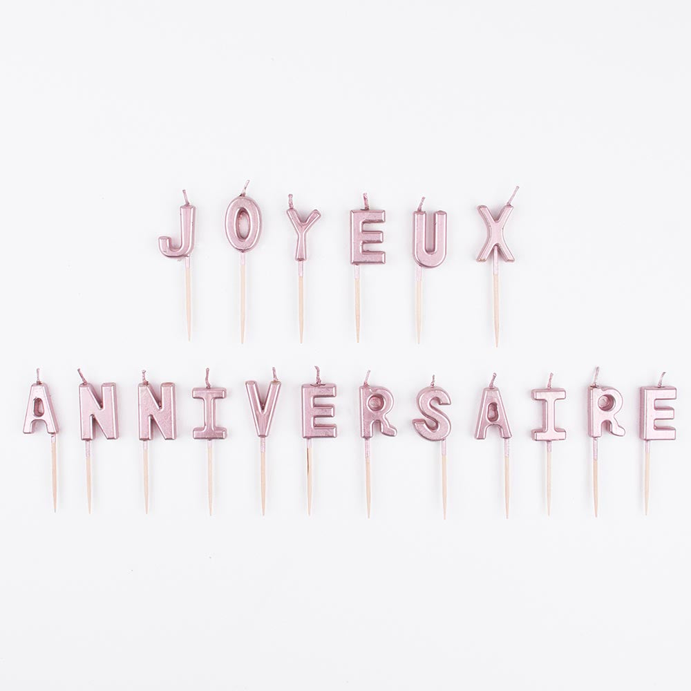 Bougies Anniversaire Joyeux Anniversaire Rose Dore My Little Day