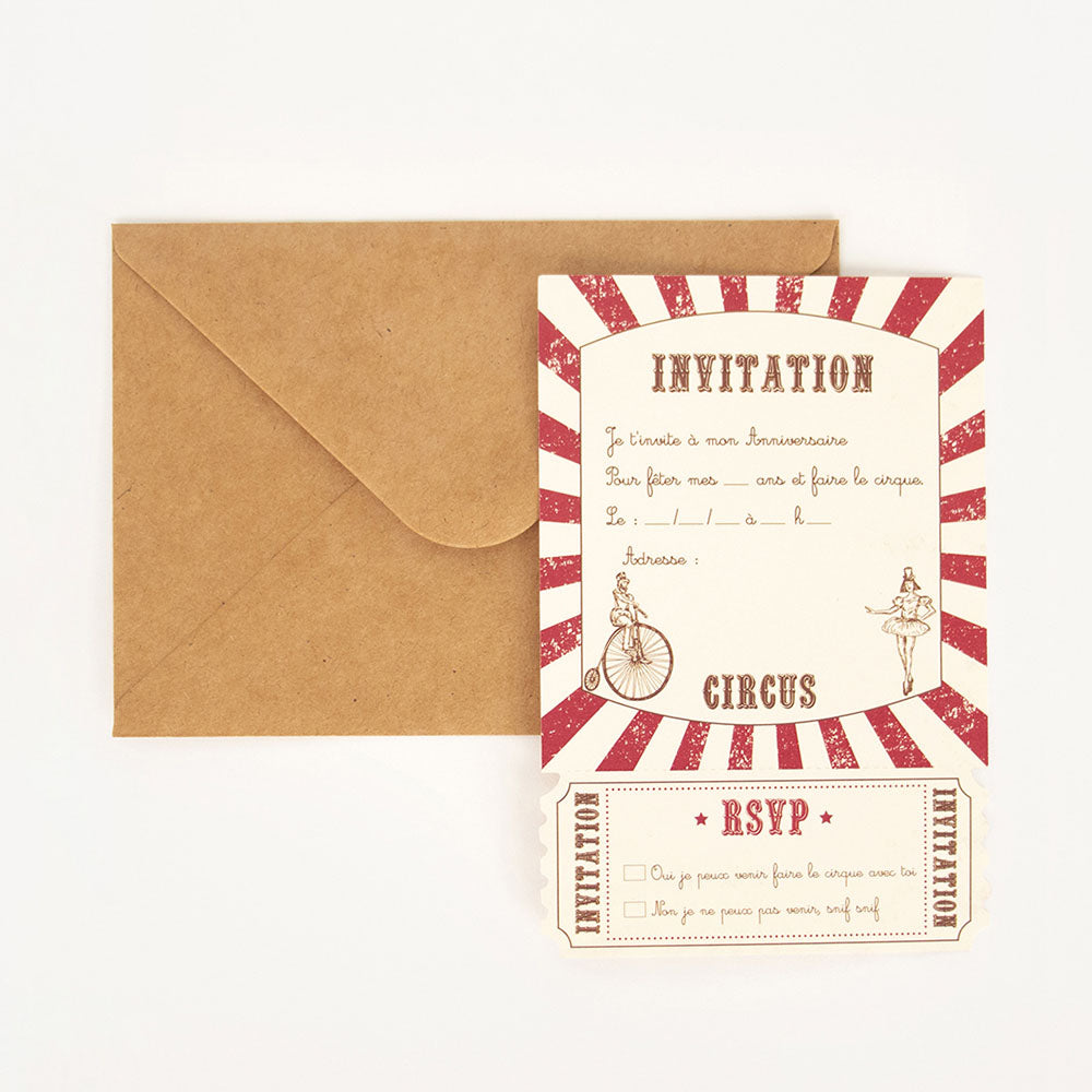 Carton Invitation Circus Vintage 8