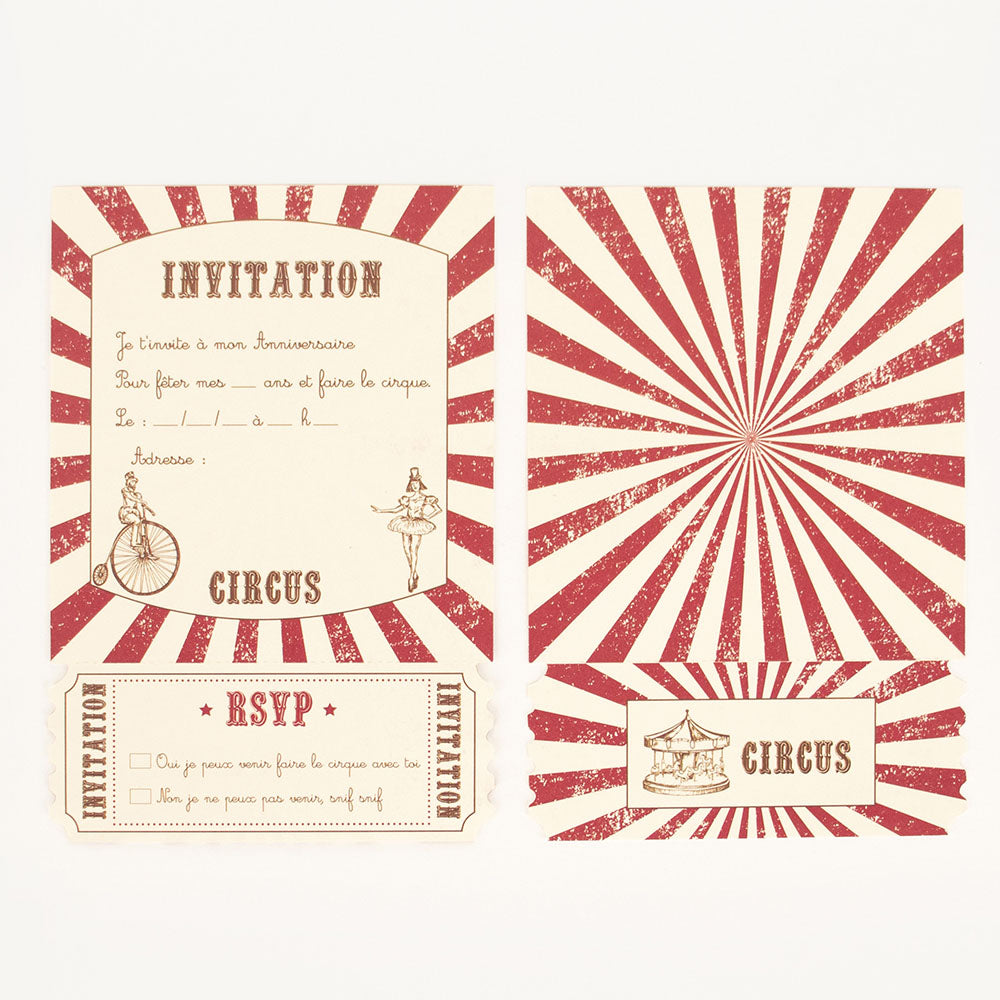 Carton Invitation Circus Vintage 8