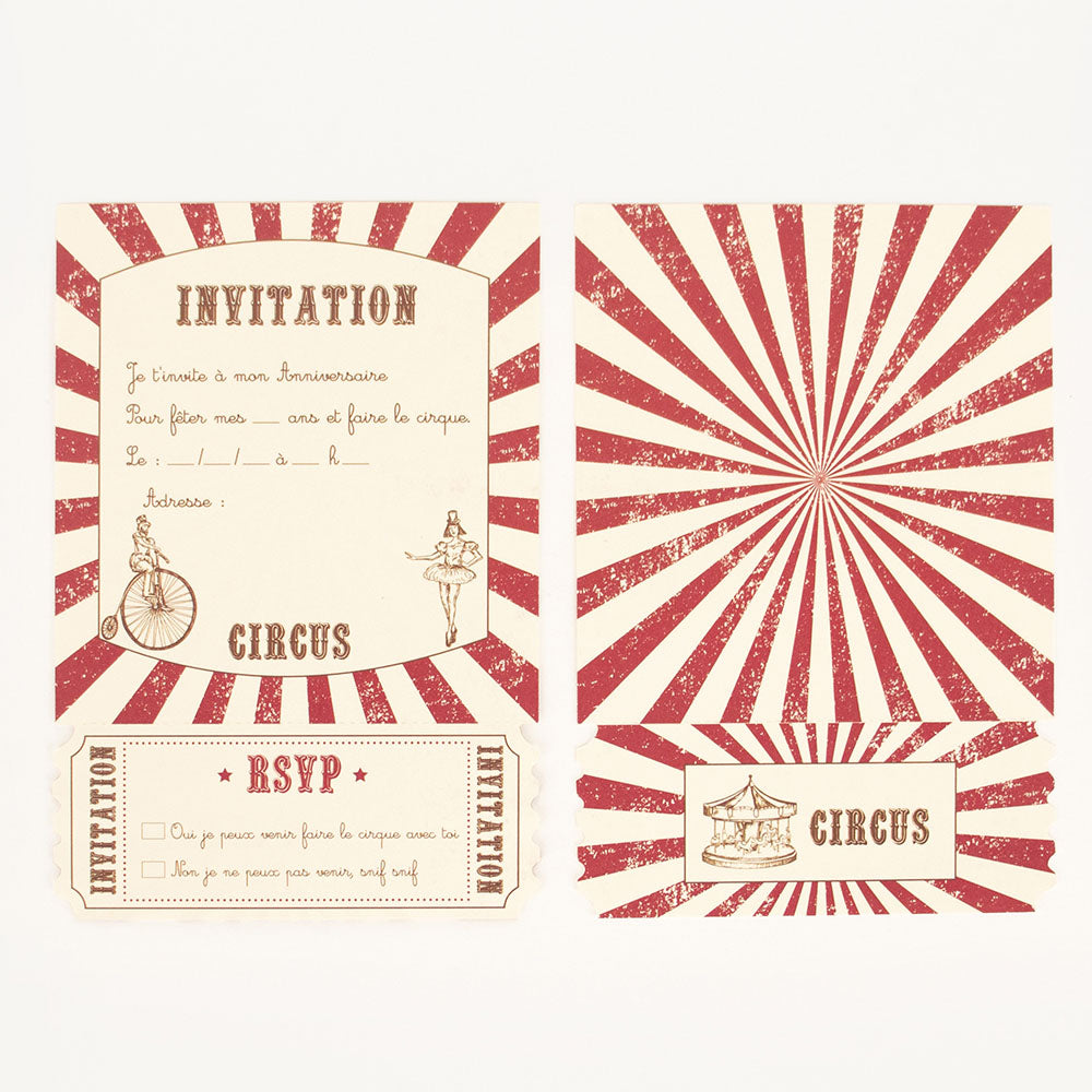 Invitation Circus Vintage Pour Anniversaire Enfant Theme Cirque My Little Day