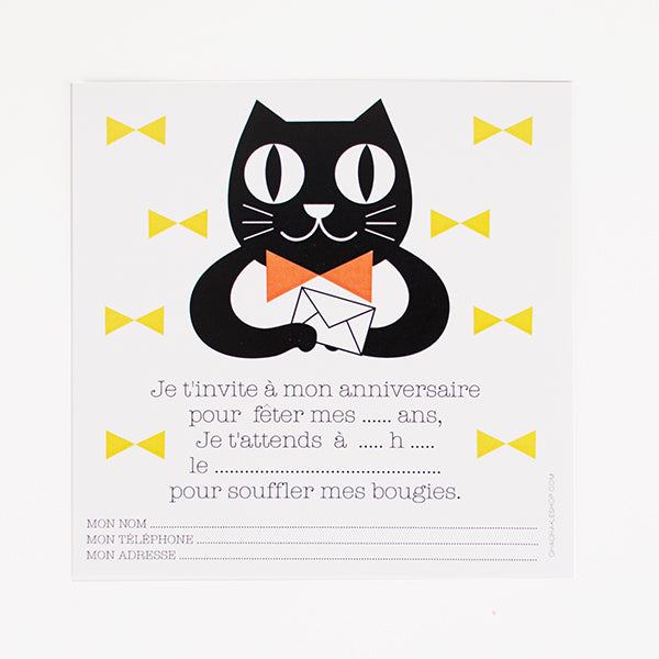 Stationery Invitation Cards Cat Birthday Child My Little Day