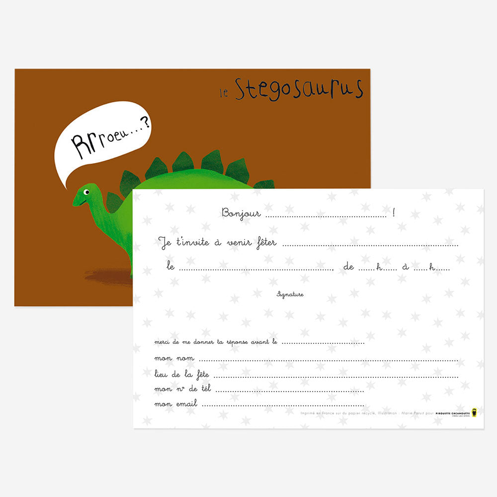 Carte Invitation Anniversaire Dinosaures Pour Anniversaire Enfant