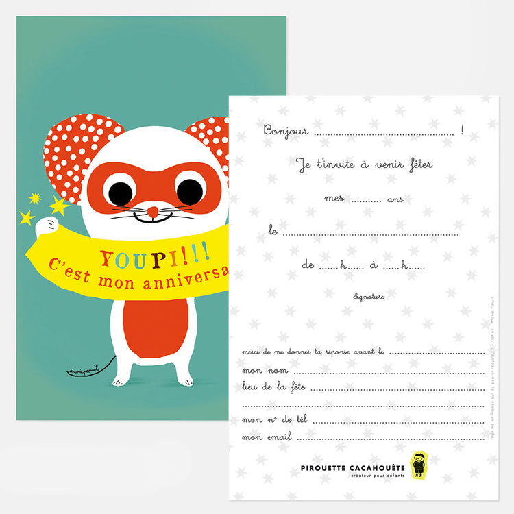 Carte Invitation Anniversaire Souris Pour Anniversaire Enfant