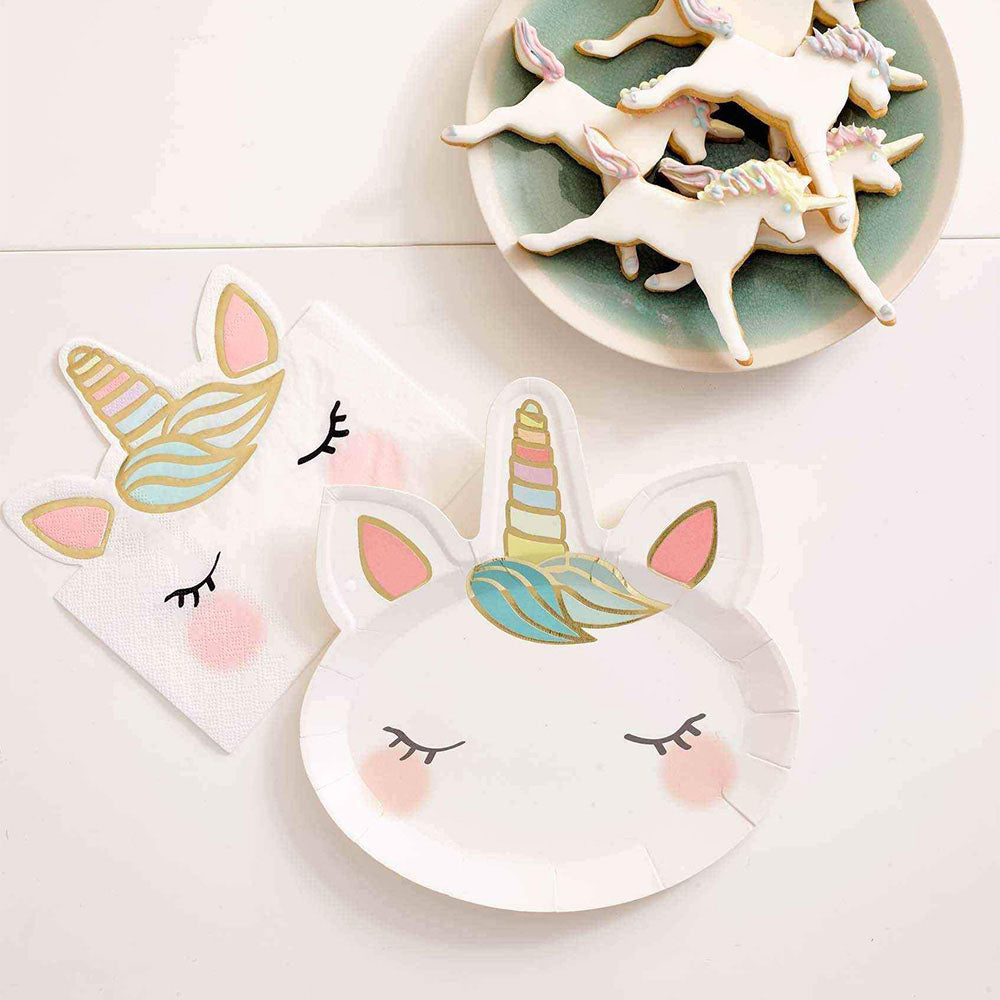 Lot De 12 Serviettes Forme Licorne Pour Deco Table Anniversaire Fille My Little Day