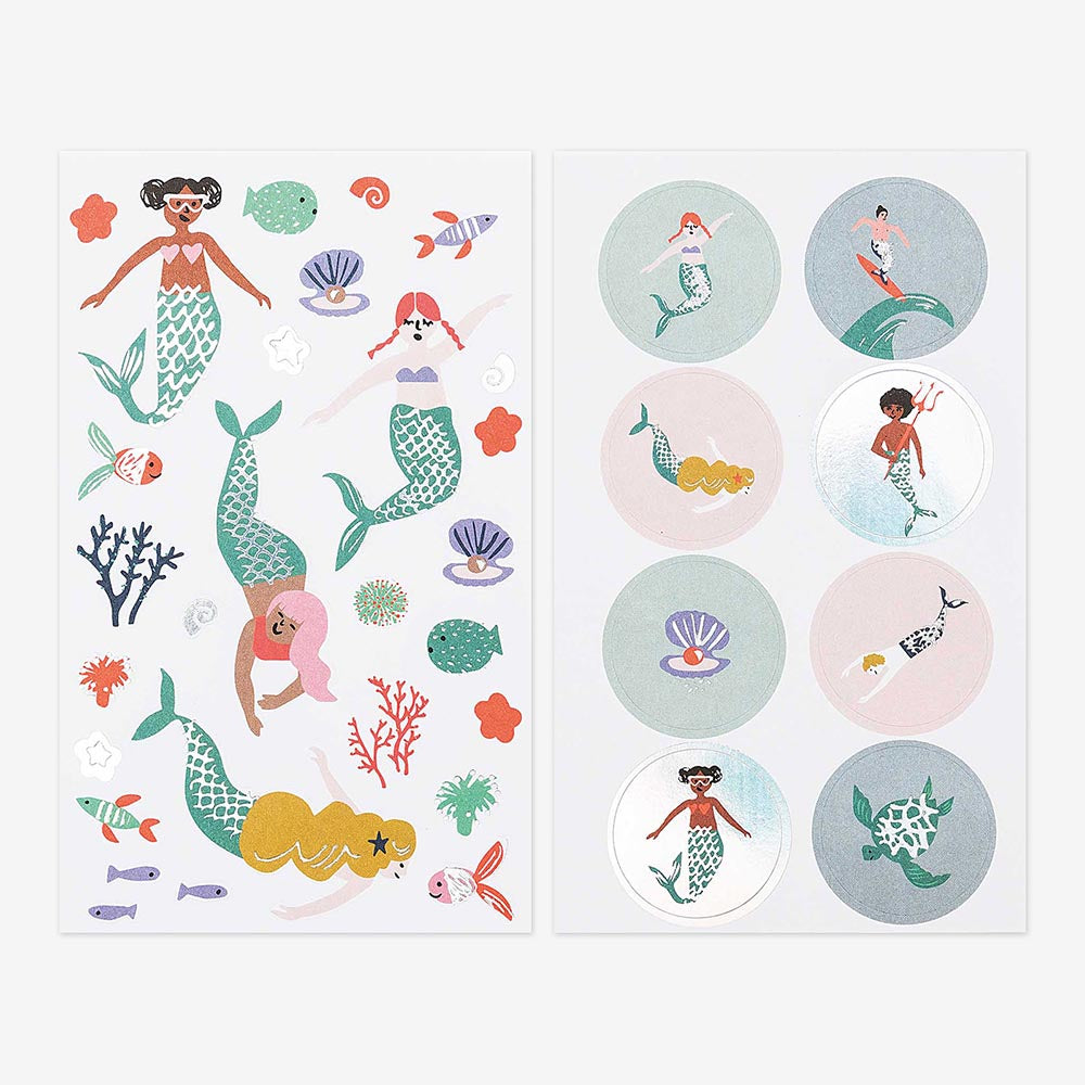 Papeterie Stickers Sirene Anniversaire Enfant My Little Day