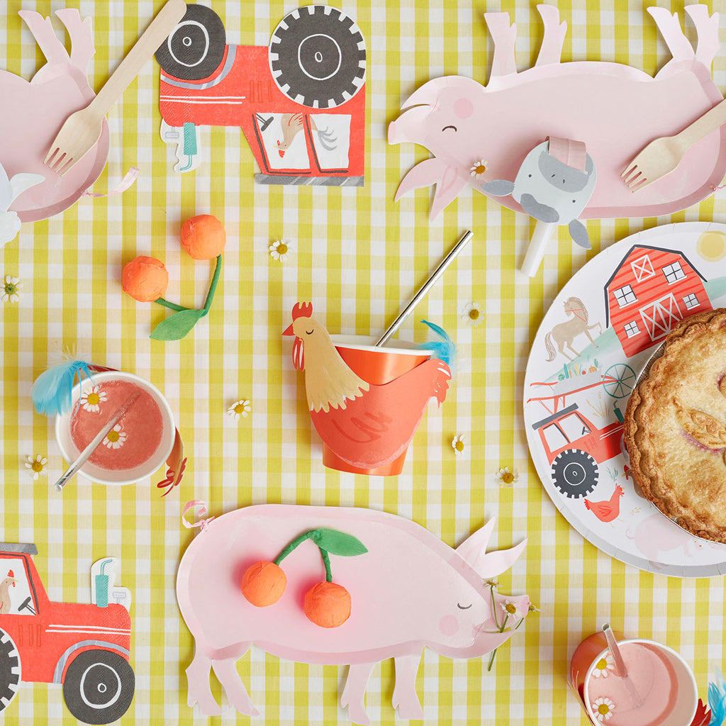 12 Assiettes Cochon Pour Deco Table Anniversaire Enfant Theme Ferme My Little Day