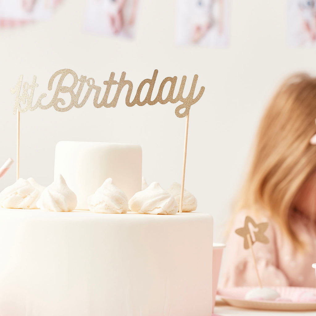 Toppers Dore A Paillette Pour Deco Gateau D Anniversaire Enfant 1 An My Little Day