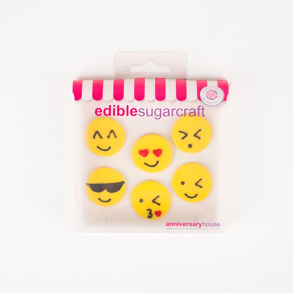 Kitchen 6 Sugar Toppers Emoji Birthday Child My Little Day