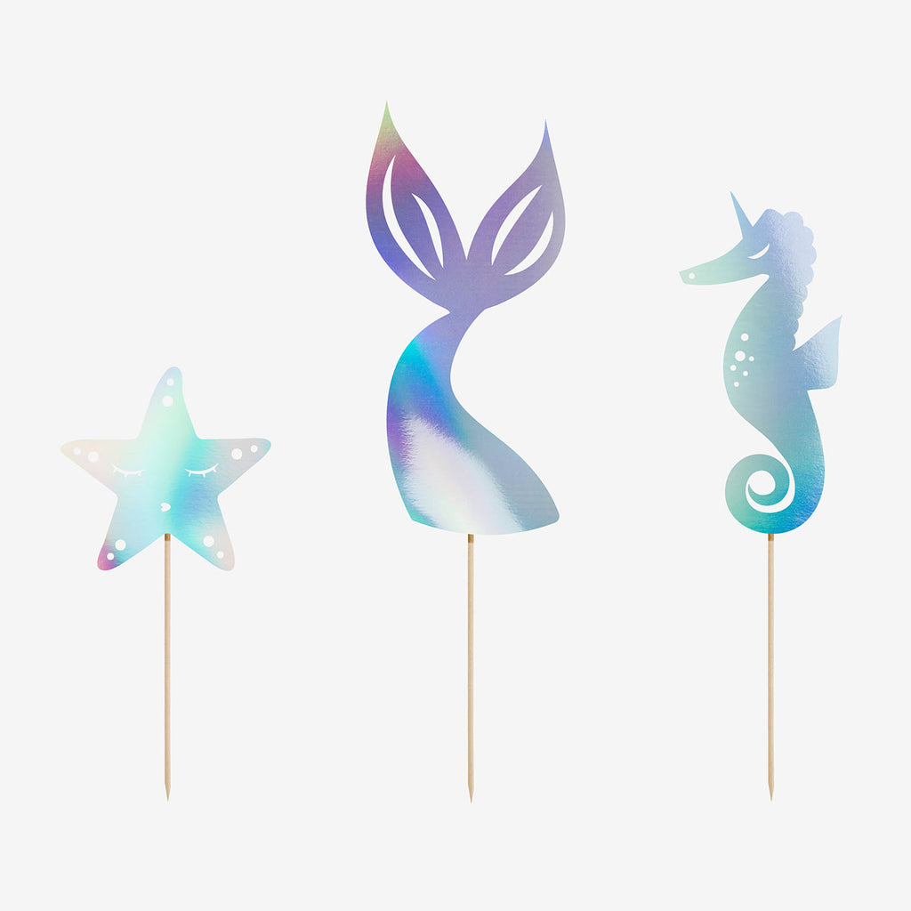 Toppers Sirene Pour Decoration Gateau Anniversaire Fille Theme Sirene My Little Day