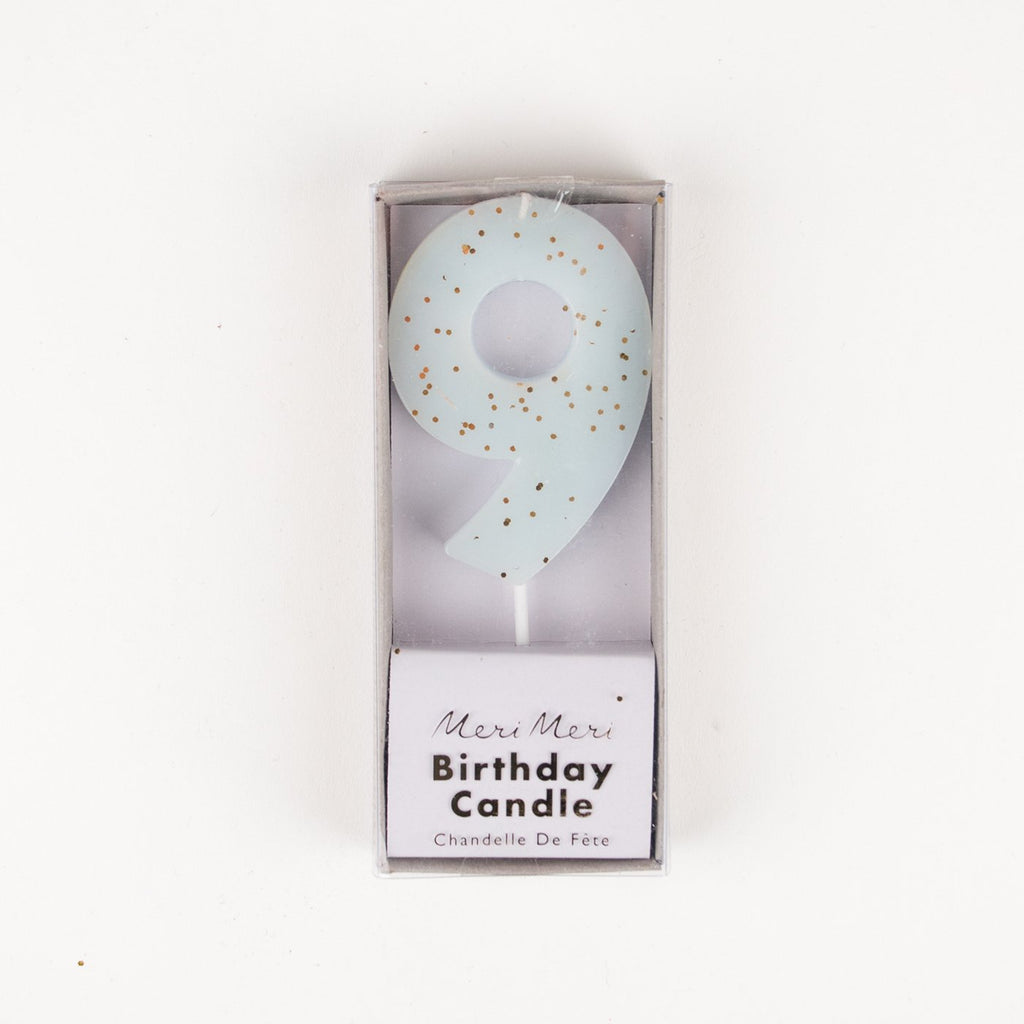 Decoration 1 Bougie D Anniversaire 9 Ans Bleue Anniversaire Enfant My Little Day