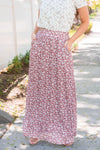 Ditzy Floral Textured Maxi Skirt Modest Dresses vendor-unknown