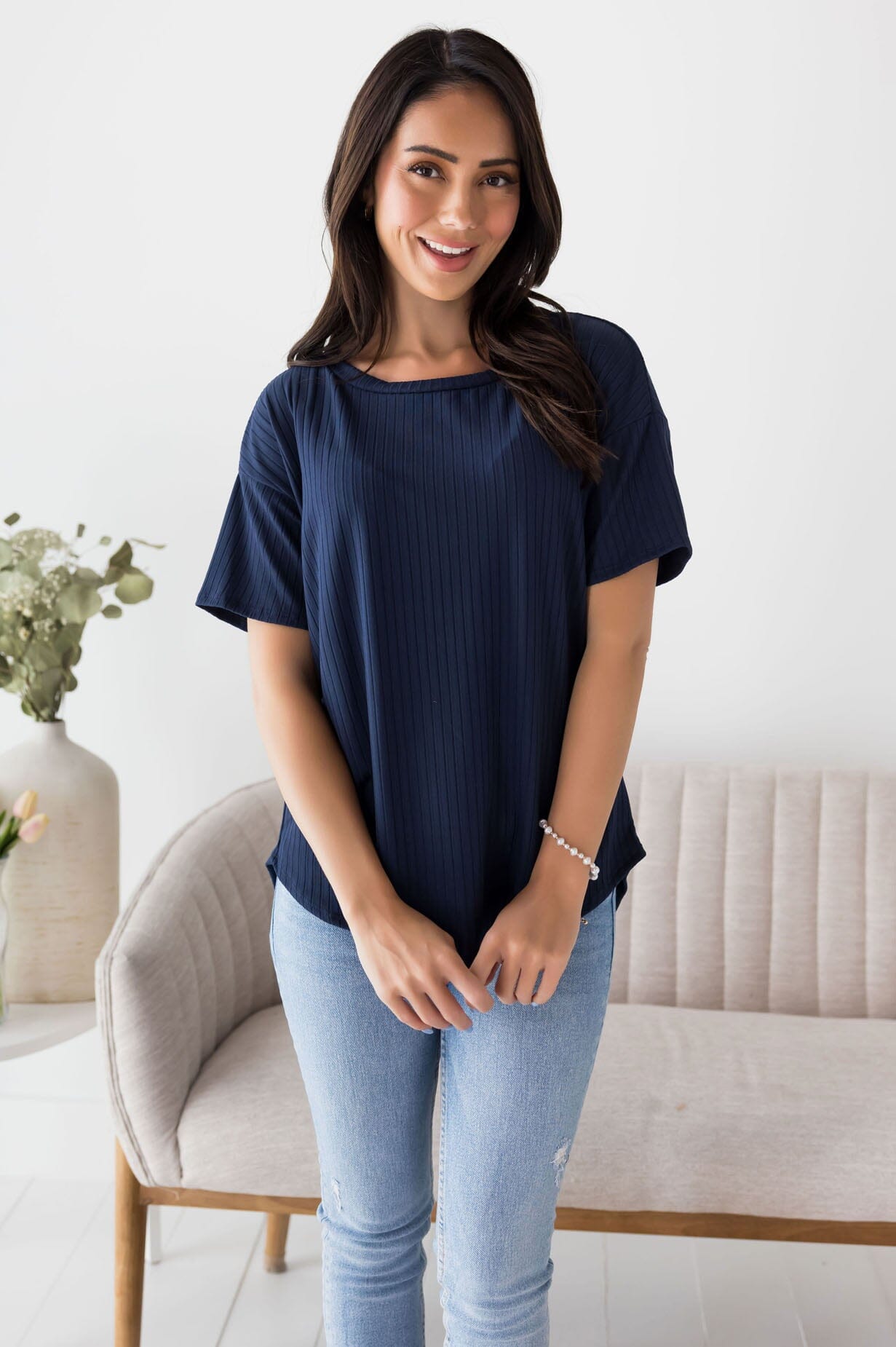 Cheerful Spirit Ribbed Top