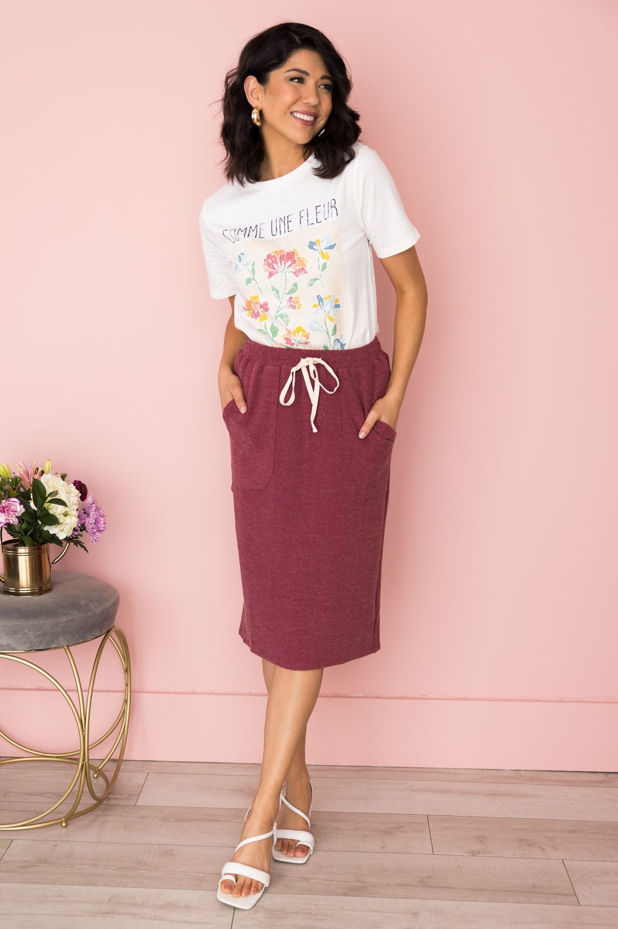 Cheer & Laughter Tie Waist Skirt