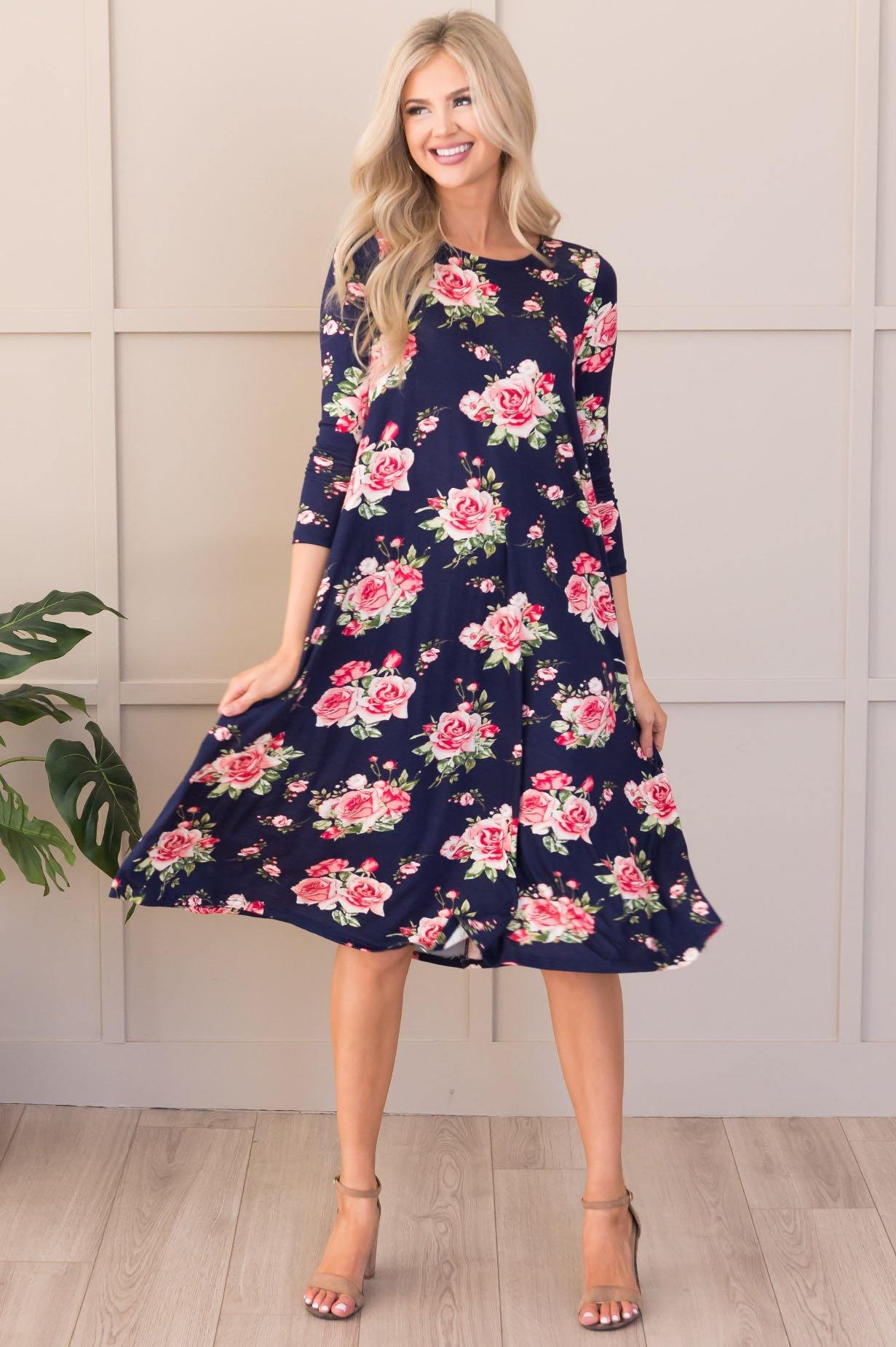 The Maysen Modest Swing Dress - NeeSee's Dresses