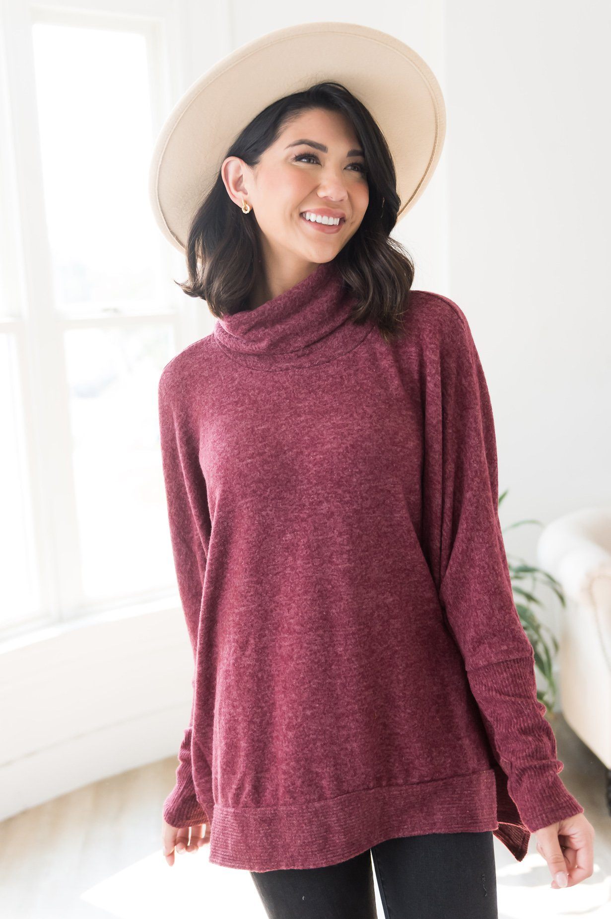 Comfy Cozy Modest Cowl-neck Sweater