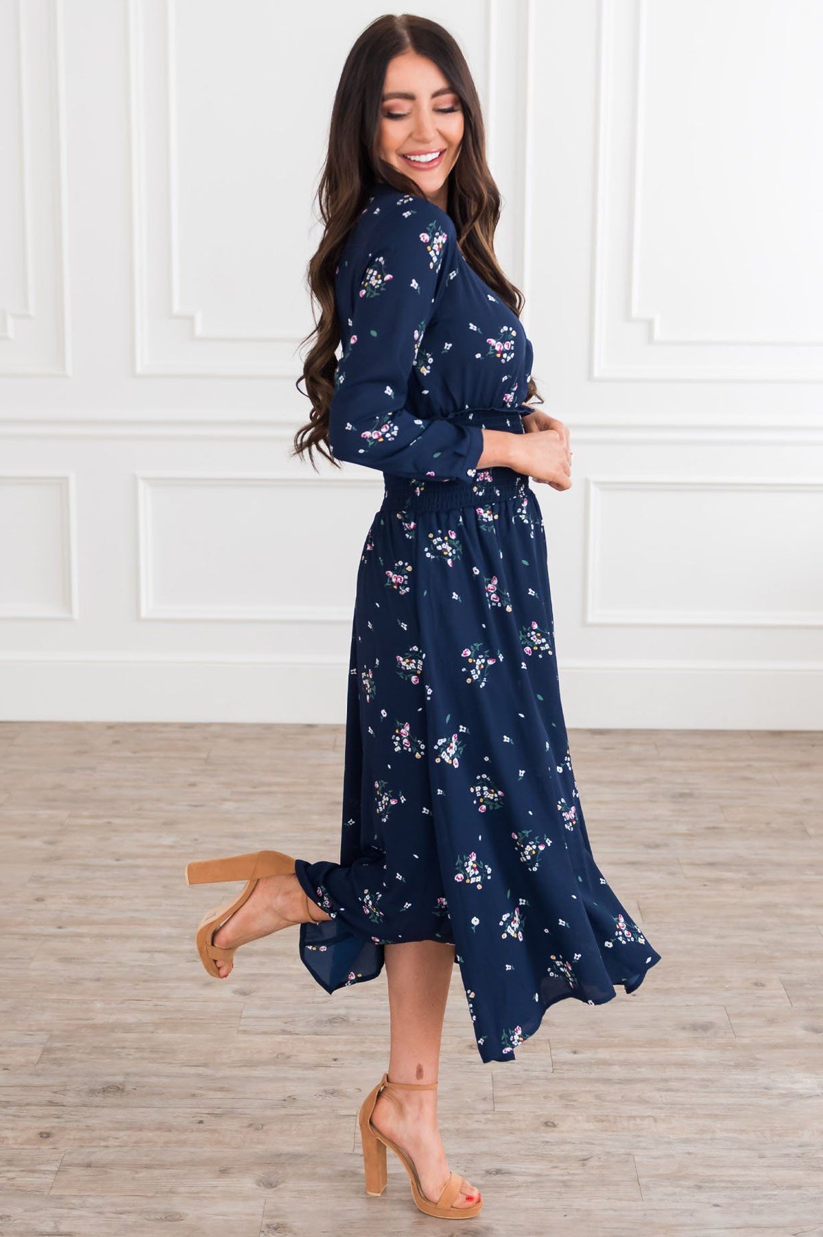 The Kory Modest Floral Dress - NeeSee's Dresses