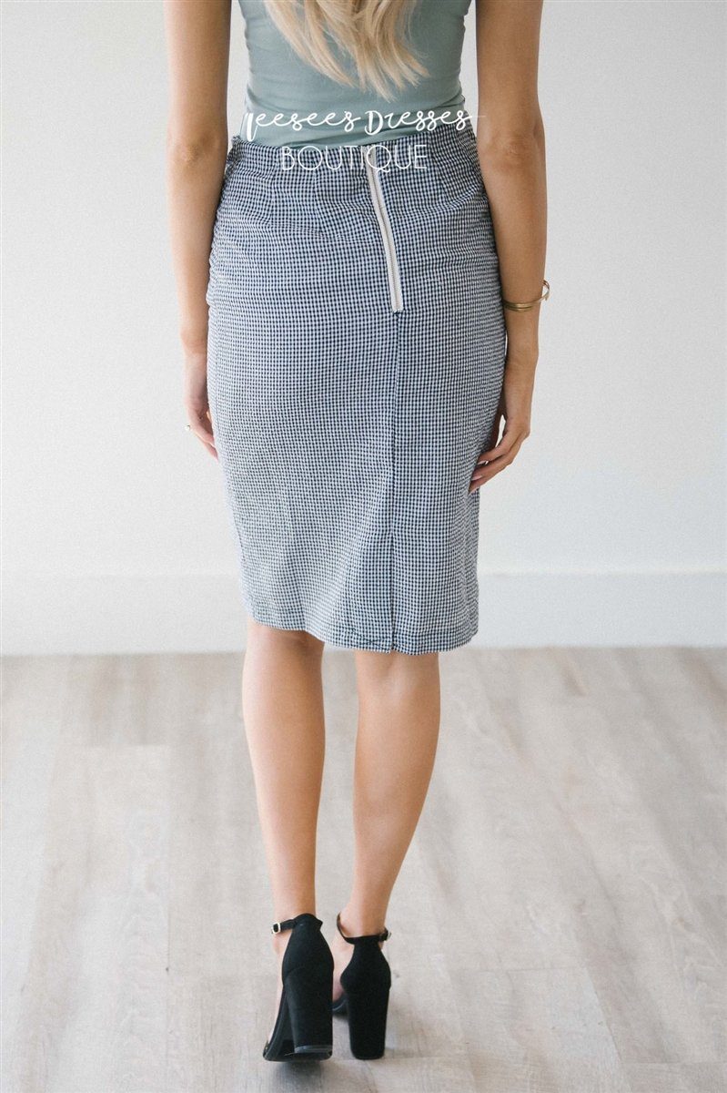 Gingham Floral Embroidered Skirt Modest Skirt for Church | Modest ...