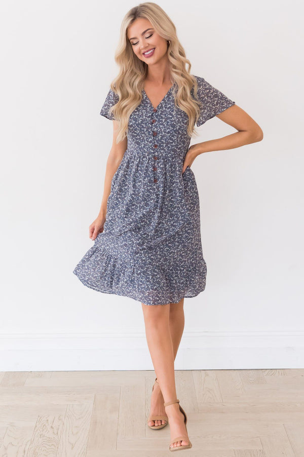 The Quinn Modest Mid-Length Dress - NeeSee's Dresses