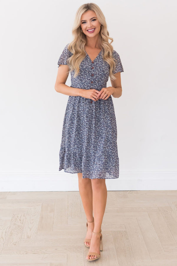 The Quinn Modest Mid-Length Dress - NeeSee's Dresses