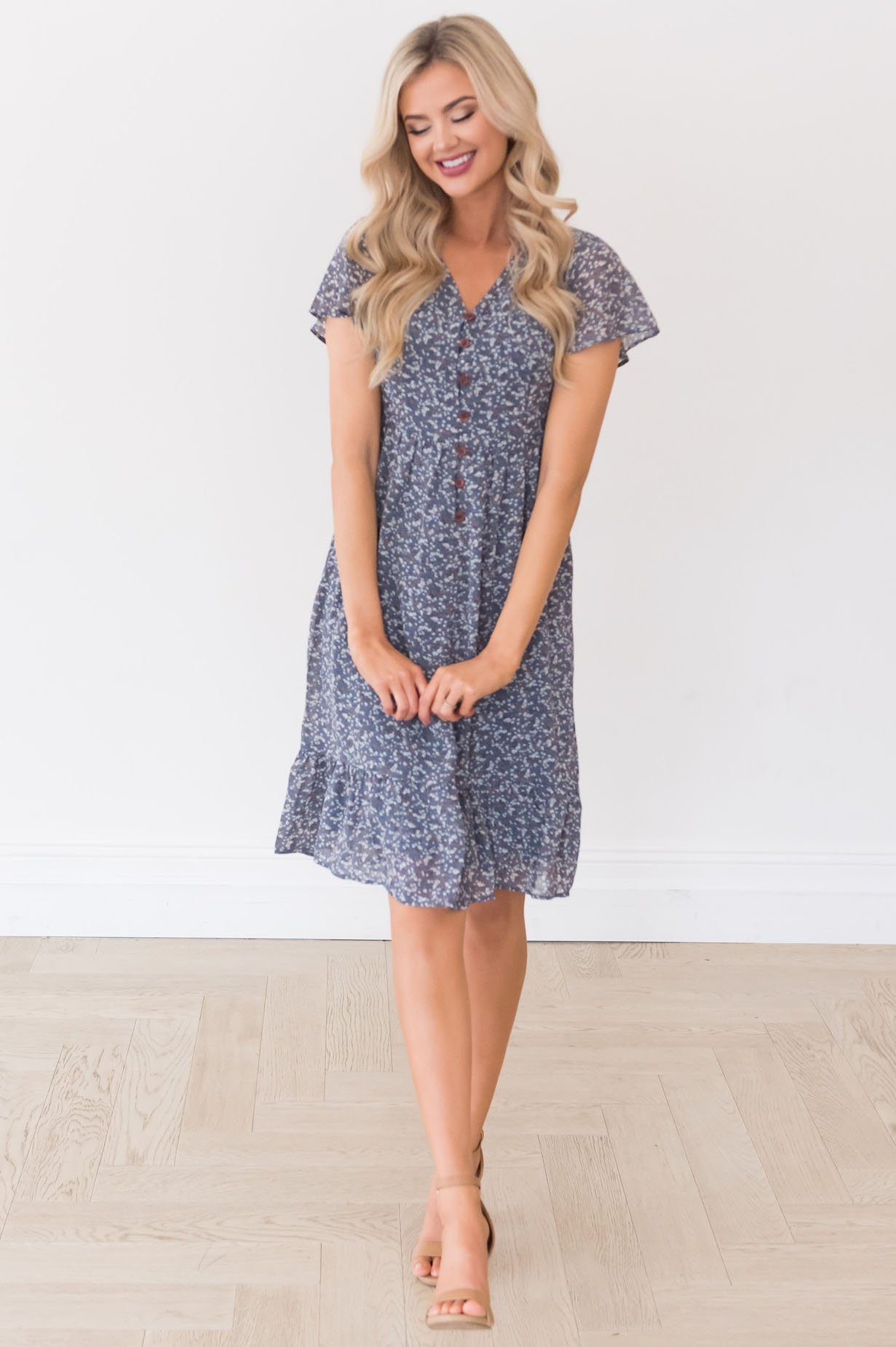 The Quinn Modest Mid-Length Dress - NeeSee's Dresses