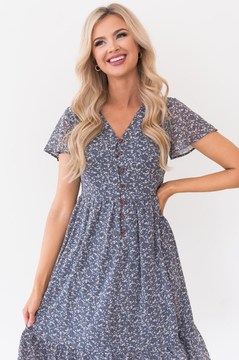 The Quinn Modest Mid-Length Dress - NeeSee's Dresses