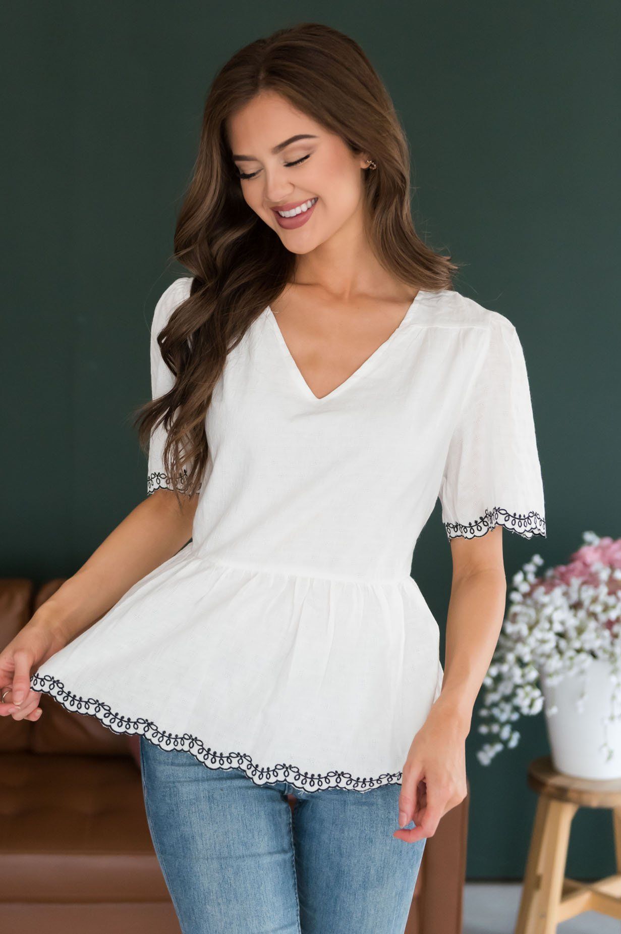 All Is Well Modest Babydoll Top