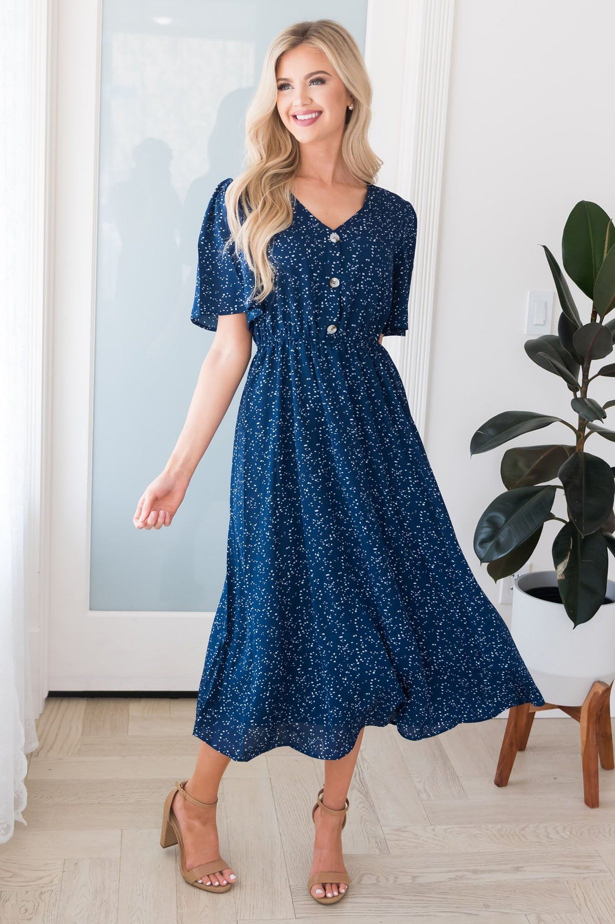 The Kassi Modest Midi Dress - NeeSee's Dresses