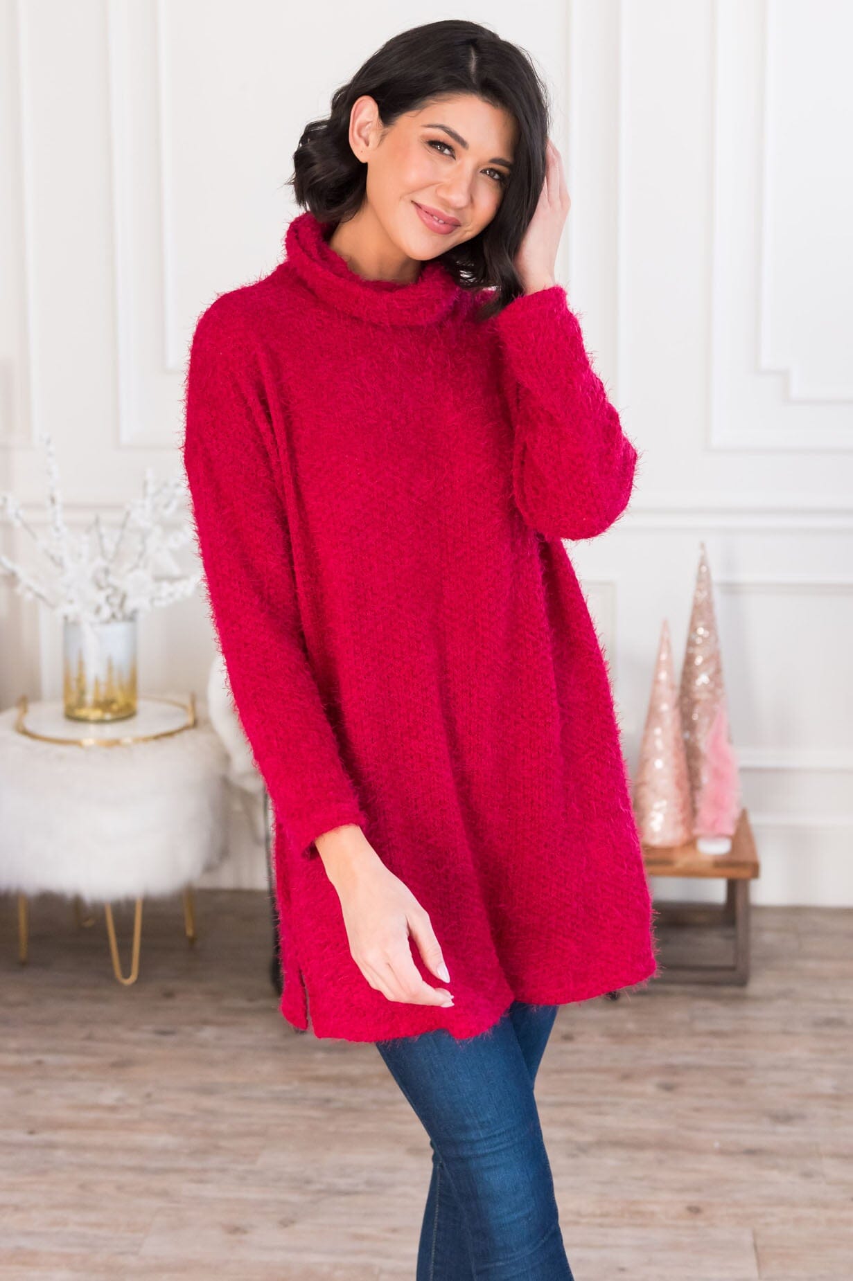 Falling For Chenille Modest Sweater