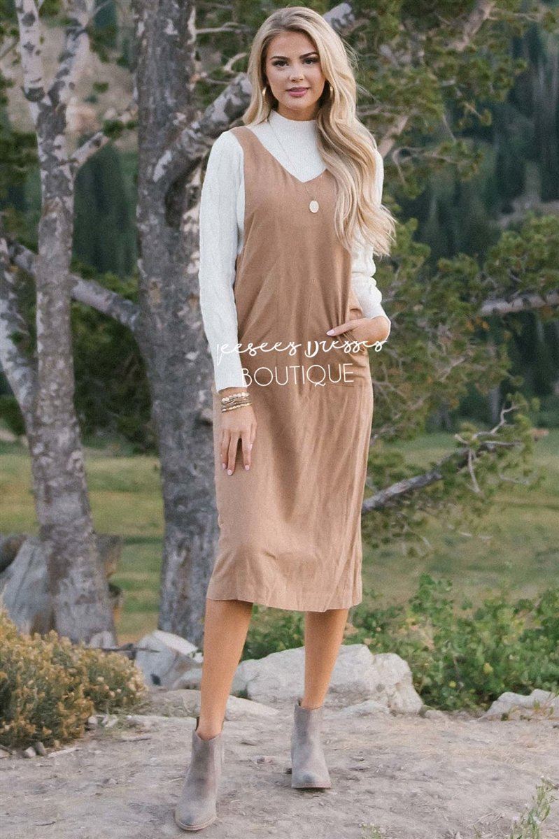 camel overall dress