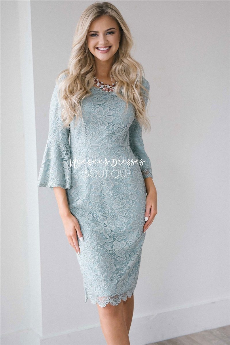 sage green modest dress