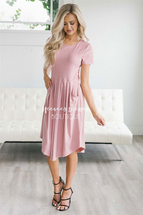 Cute Pink Pleated Dress | Best Place To Buy Modest Dress Online ...