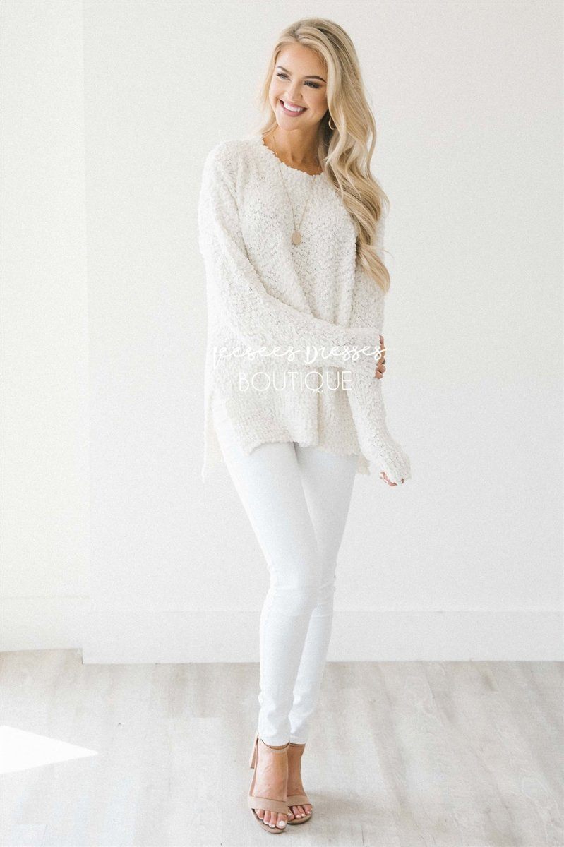 Cozy Fall Popcorn Pullover Round Neck Sweater