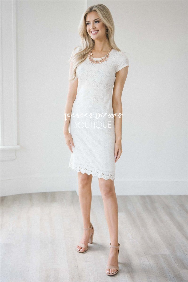 cream lace dress modest