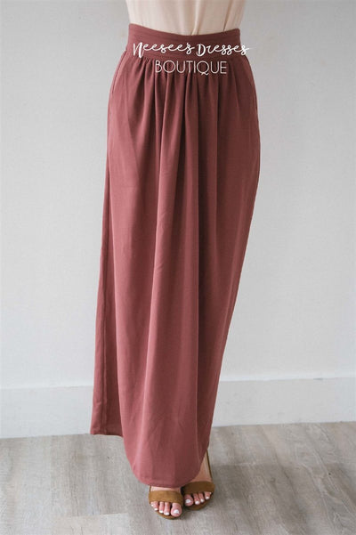 mauve maxi skirt