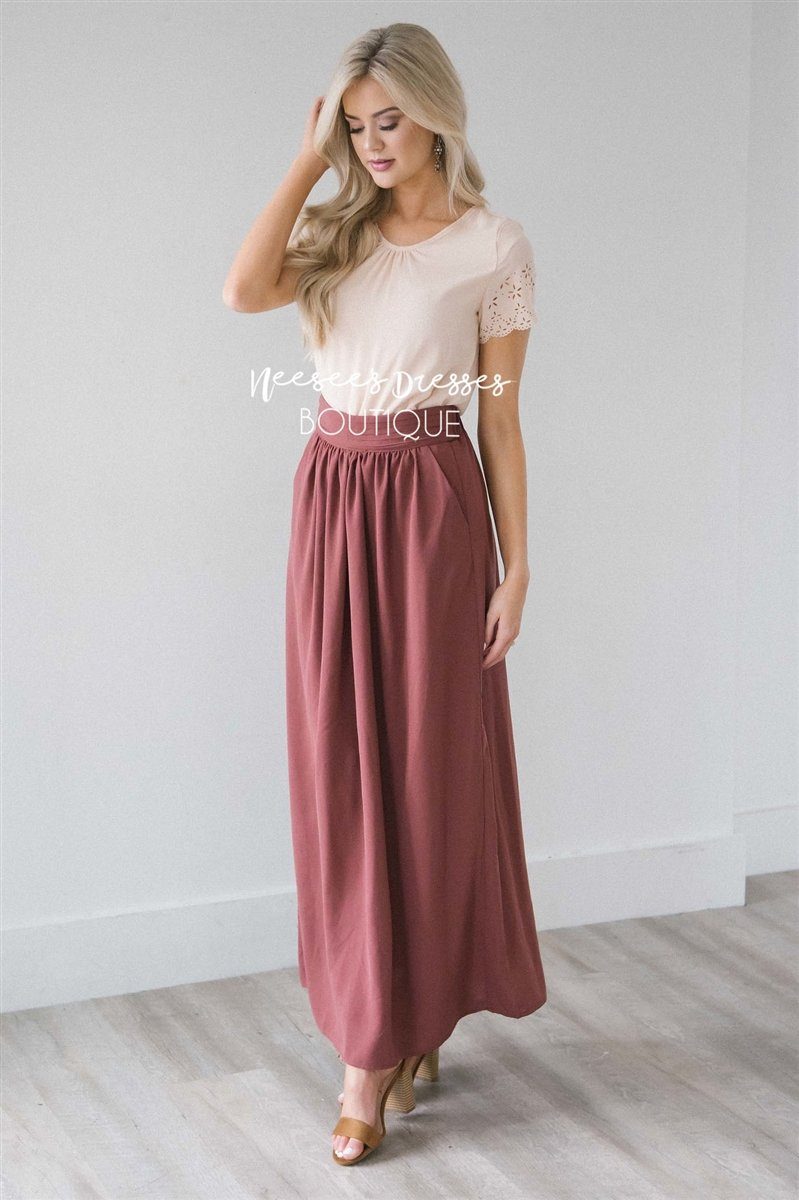 Burnt Mauve Maxi Skirt