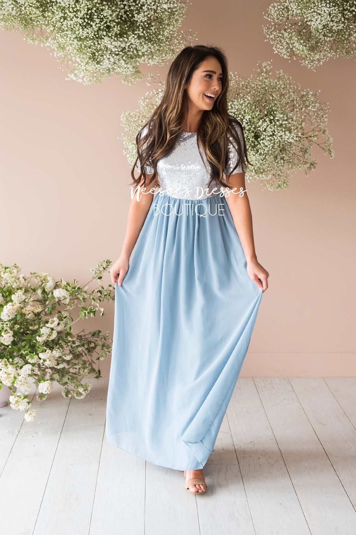 dusty blue maxi dress casual