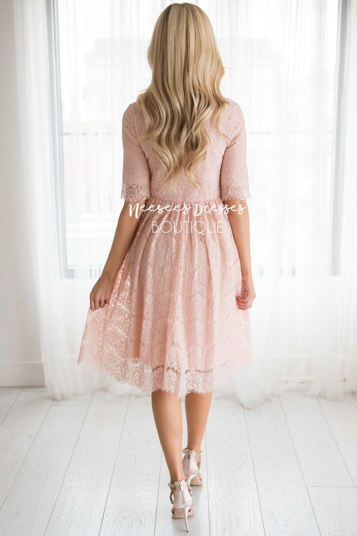 Light Pink Lace Modest Church Dress | Best and Affordable Modest ...