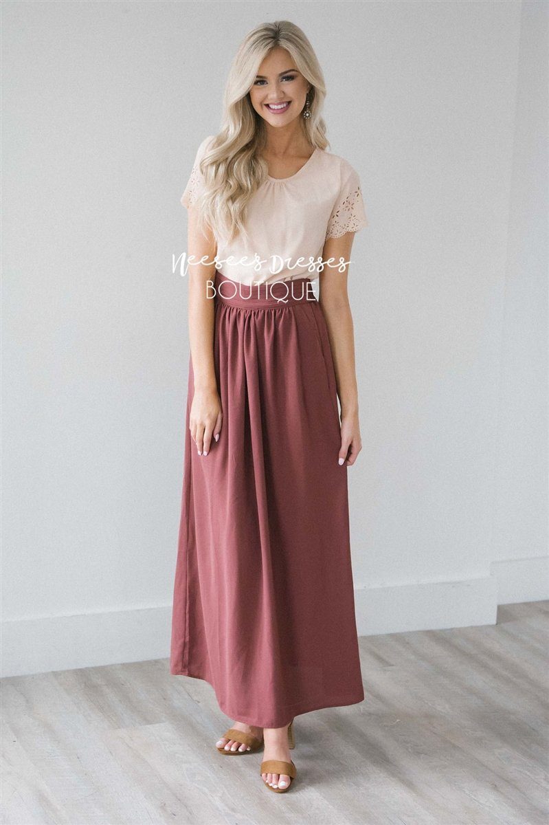 mauve maxi skirt