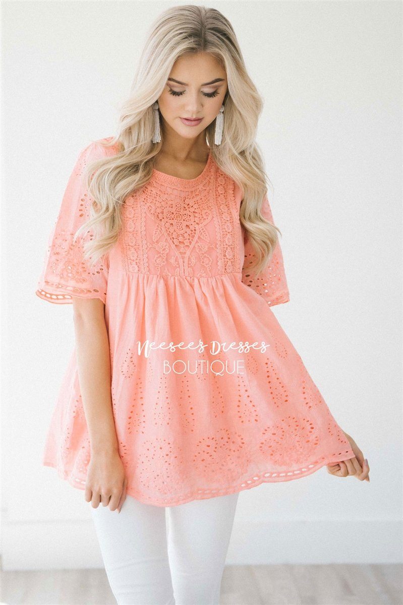 Baby Doll Eyelet Embroidered Top