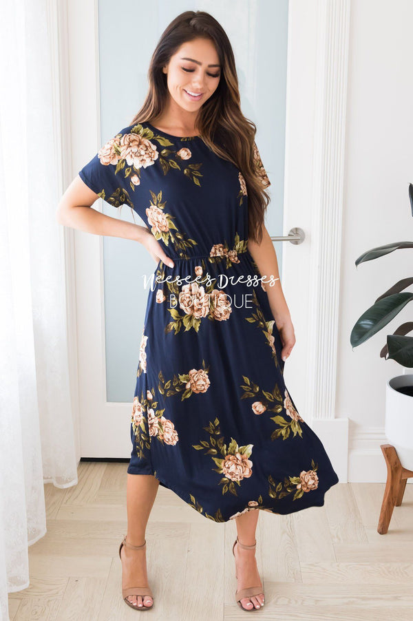 The Belinda Mid-Length Modest Dress - NeeSee's Dresses