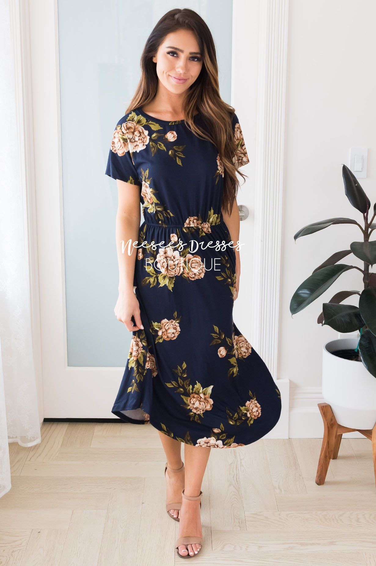 The Belinda Mid-Length Modest Dress - NeeSee's Dresses