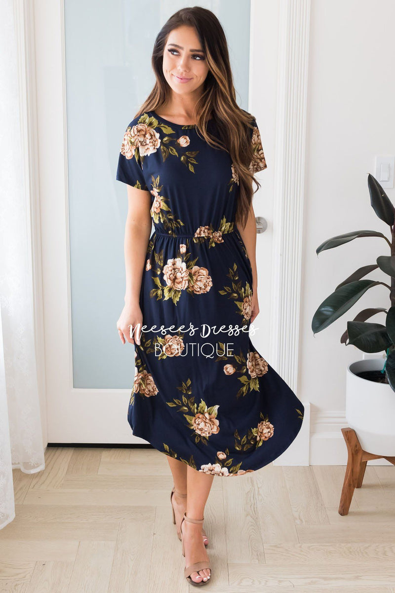 The Belinda Mid-Length Modest Dress - NeeSee's Dresses