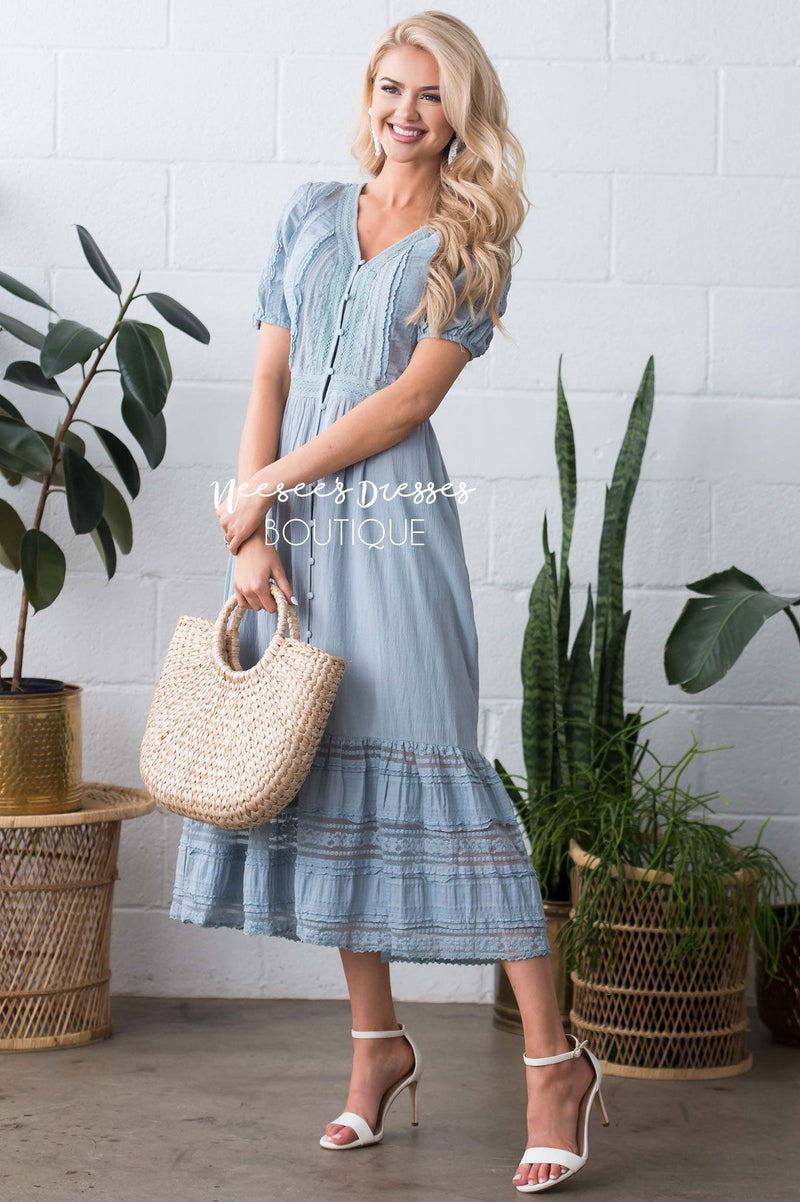 Powder Blue Lace Modest Dress | Best Place To Buy Modest Dresses ...
