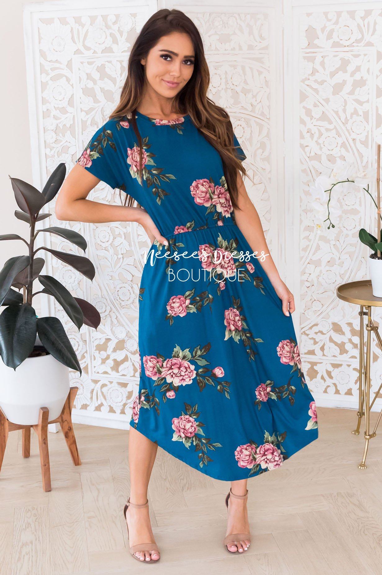 The Belinda Mid-Length Modest Dress - NeeSee's Dresses