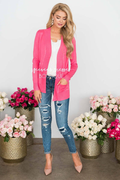 pink cardigan sweater outfits