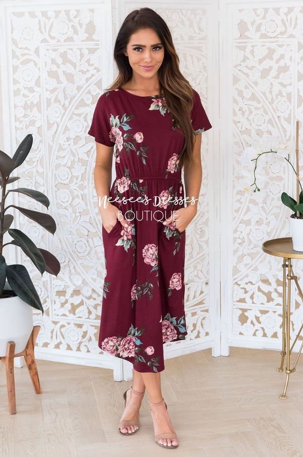 The Belinda Mid-Length Modest Dress - NeeSee's Dresses