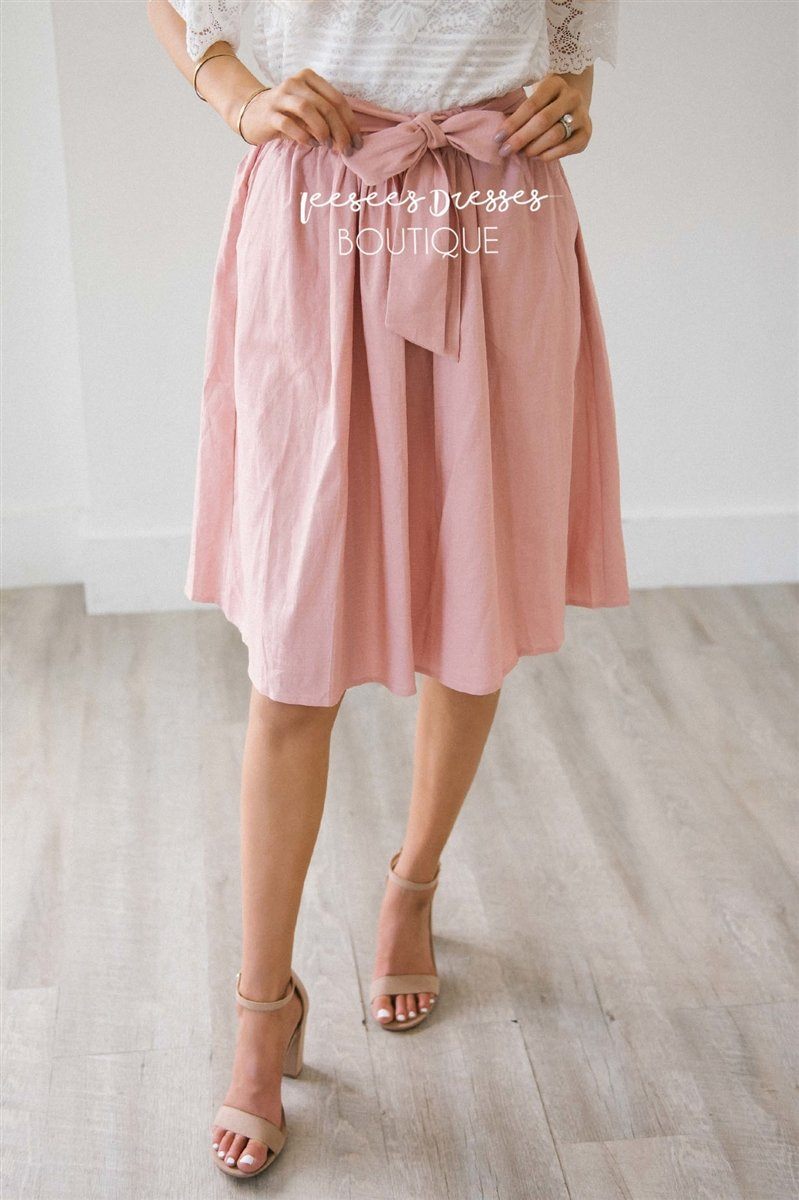 Chambray Tie Waist Skirt